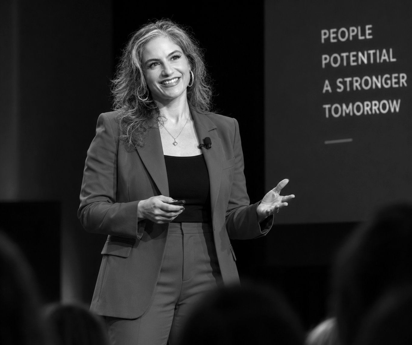 Rebekah Lanae Lengel speaking on stage
